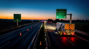 A41 près d&rsquo;Annecy : un automobiliste coincé après collision avec un camion de balisage