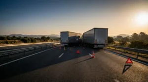 A9 à Mèze : collision entre deux poids lourds, un chauffeur grièvement blessé