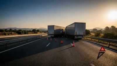 A9 à Mèze : collision entre deux poids lourds, un chauffeur grièvement blessé