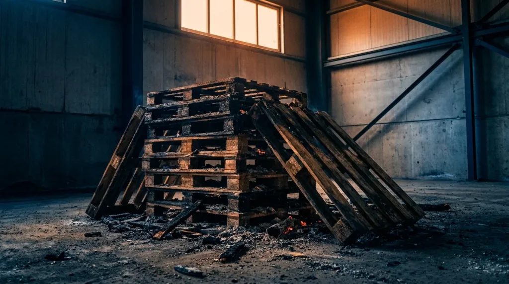 Berck : 40 pompiers mobilisés pour un incendie de 10 000 palettes