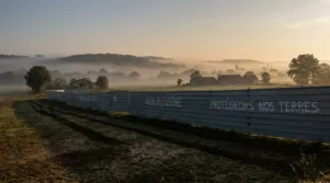 Boën-sur-Lignon : 80 opposants en sit-in le jour du lancement des travaux de la centrale à bitume