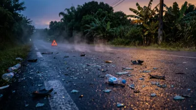 Choc frontal sur la RN1 à Capesterre-Belle-Eau : trois blessés graves