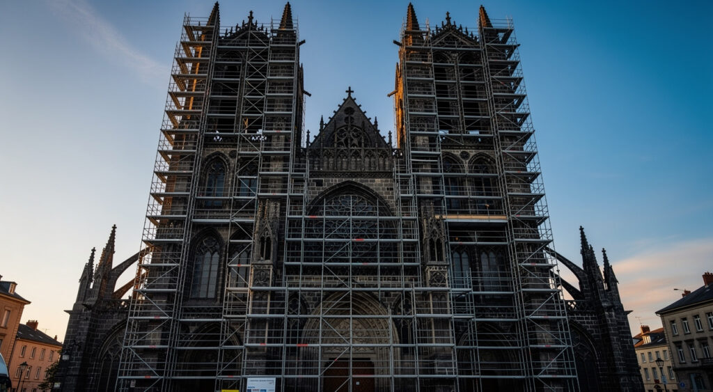 Clermont-Ferrand : la préfète supervise l’avancée des travaux de la cathédrale, 8,2 M€ pour la phase 1