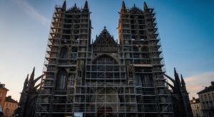 Clermont-Ferrand : la préfète supervise l’avancée des travaux de la cathédrale, 8,2 M€ pour la phase 1