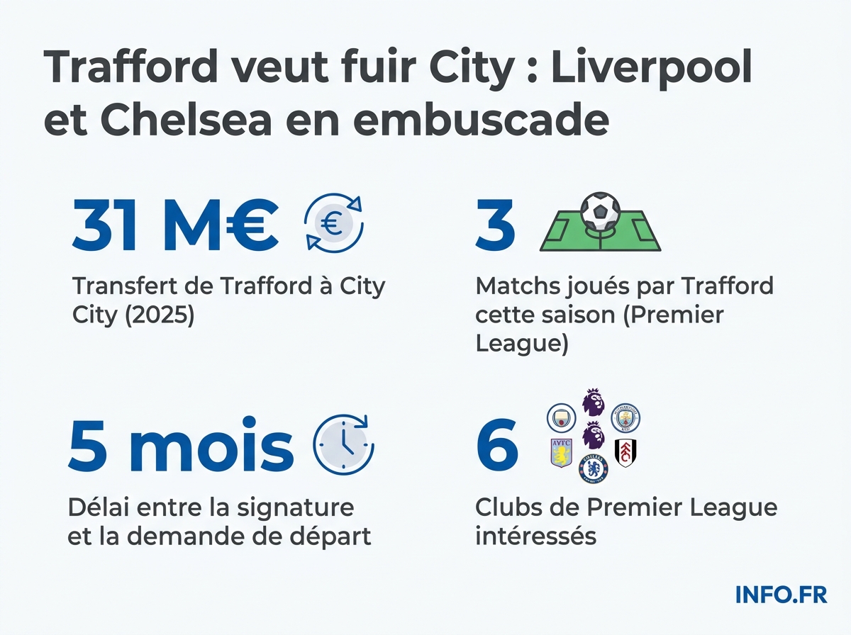 Chronologie de la relégation express de James Trafford à Manchester City entre juillet et décembre 2025.
