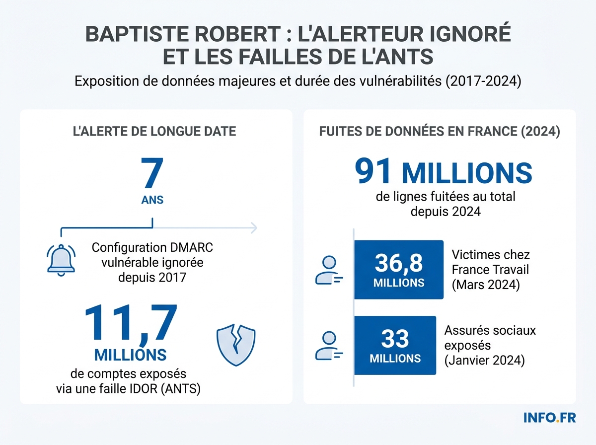 Chronologie des alertes ignorées ayant conduit au piratage de 11,7 millions de comptes ANTS en avril 2026.