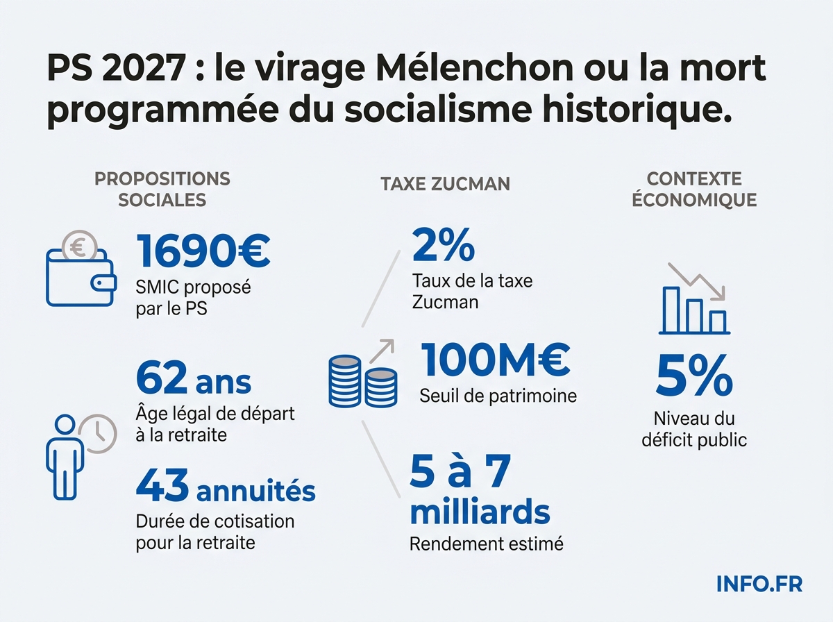 Les principales mesures du programme du PS pour 2027: SMIC, retraite et fiscalité des ultra-riches.