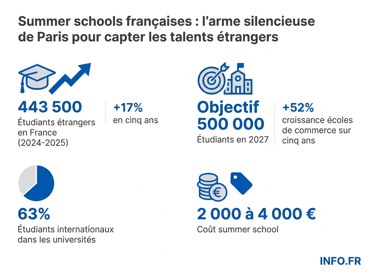 Chiffres clés de l'attractivité étudiante française et place des summer schools dans la stratégie d'accueil 2024-2027.