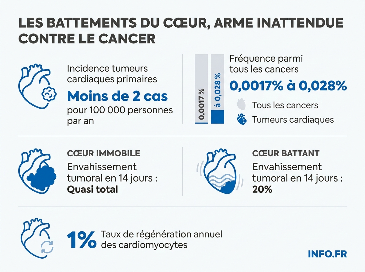 Comparaison de l'incidence et de la prolifération tumorale dans le cœur battant et le cœur déchargé selon l'étude Science 2026.