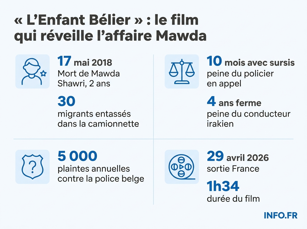 Chronologie, cadre légal et chiffres clés de l'affaire Mawda et du film L'Enfant Bélier de Marta Bergman.
