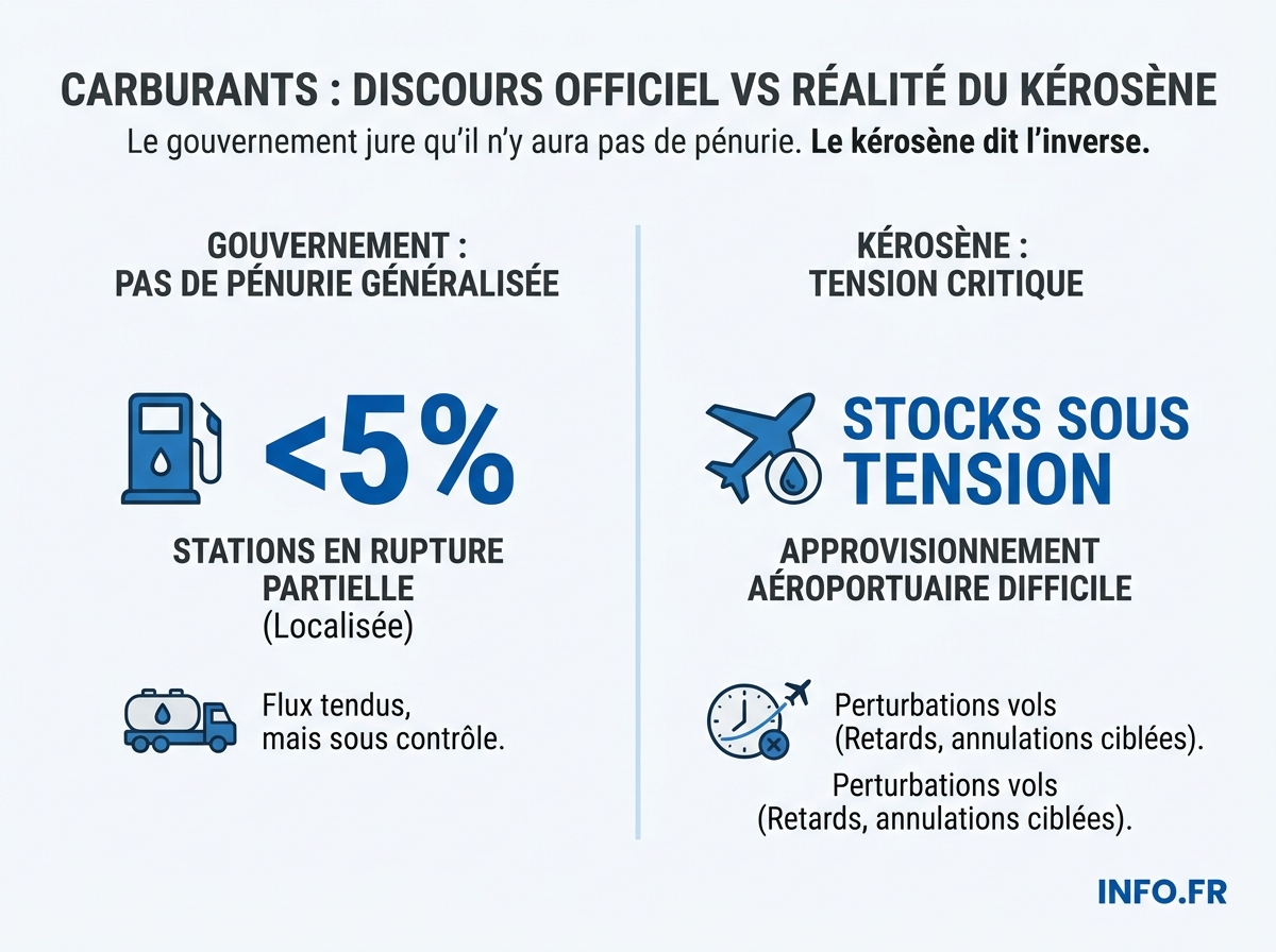 Données clés sur la situation des carburants en France et l'impact de la fermeture du détroit d'Ormuz.