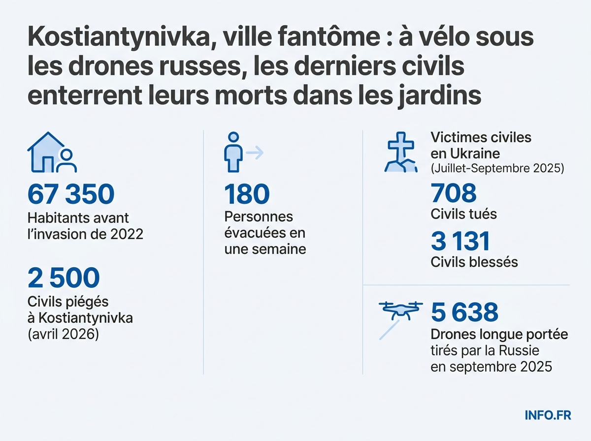 Évolution démographique de Kostiantynivka et bilan civil de la guerre en Ukraine entre 2022 et 2026.