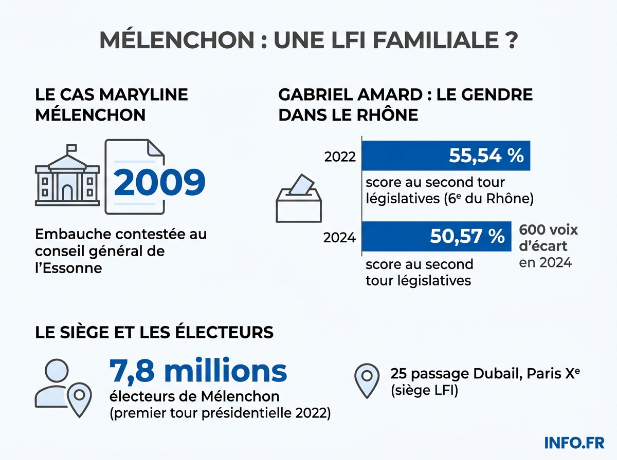 Les chiffres-clés de l'enquête du Canard enchaîné sur l'organigramme familial de La France insoumise.
