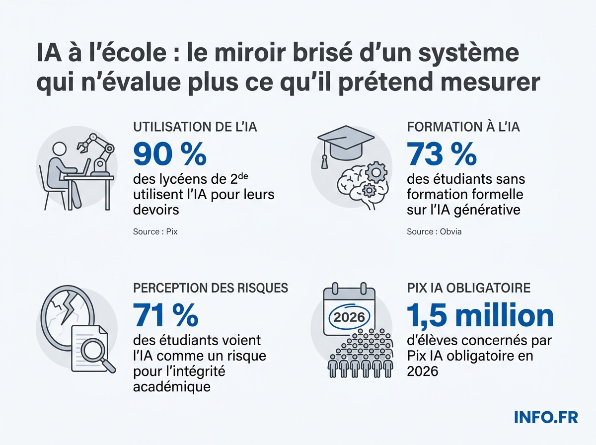 Chiffres-clés sur l'usage de l'IA générative dans l'enseignement français en 2026.