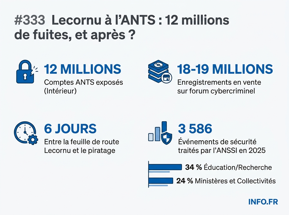 Chronologie et chiffres-clés de la cyberattaque contre l'ANTS et de la réponse gouvernementale d'avril 2026