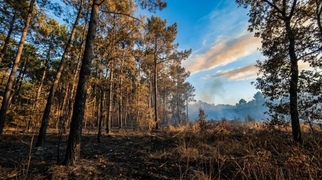 Feu de forêt maîtrisé près d&rsquo;Arcis-sur-Aube en période sèche