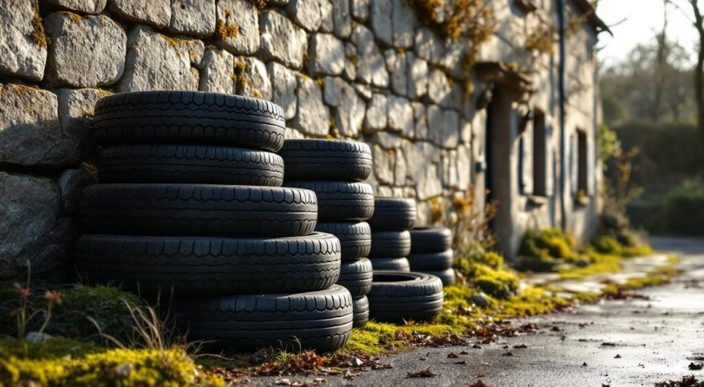 Feurs : des pneus usagés abandonnés à l&rsquo;entrée de l&rsquo;ancien cimetière