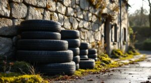 Feurs : des pneus usagés abandonnés à l&rsquo;entrée de l&rsquo;ancien cimetière