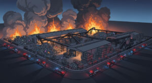 Incendie à l&rsquo;usine Paprec de Seiches-sur-le-Loir : plus de 100 pompiers mobilisés sans victime