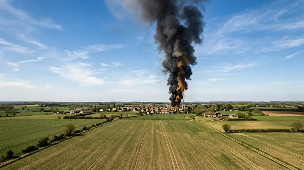 Incendie à Thorigné-sur-Dué : un blessé léger, la fumée visible à des kilomètres