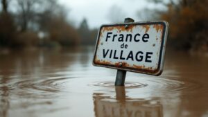 Inondations mineures à Toulon-sur-Arroux après de fortes pluies