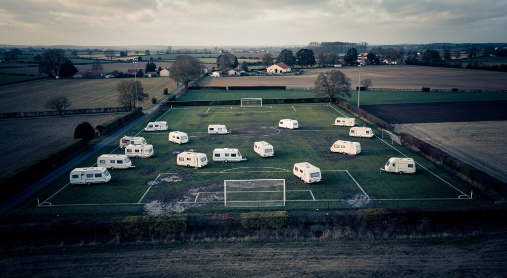 Jura : 25 caravanes occupent illégalement le stade de Commenailles, le club de foot délocalisé