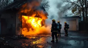 Mérenvielle : un garage part en fumée, les pompiers interviennent rapidement