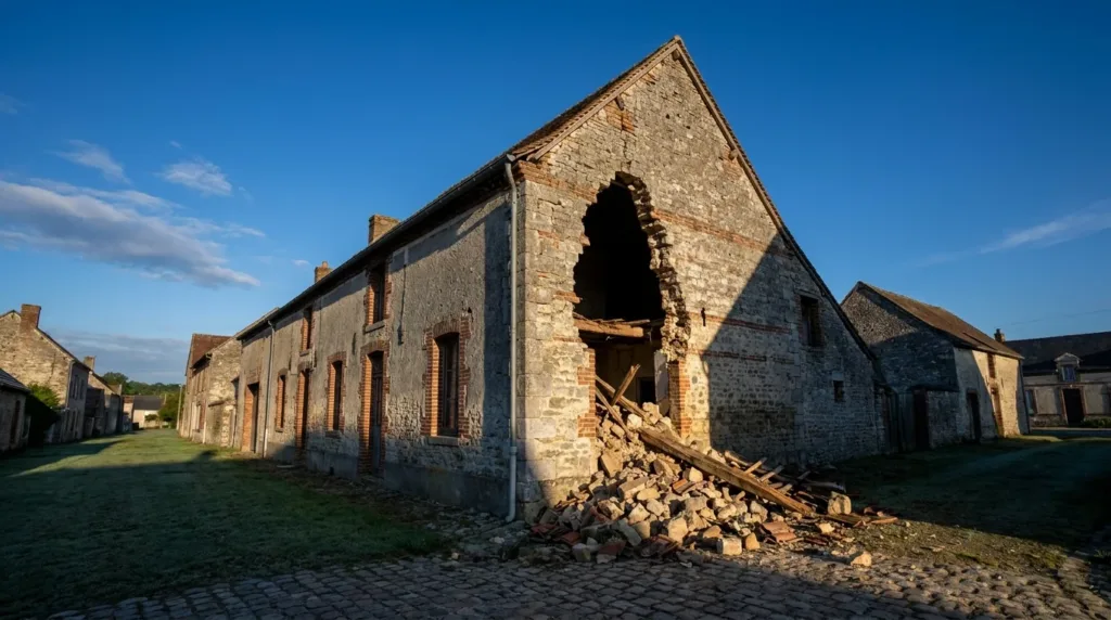 Morvillers : une voiture percute une maison et menace de la faire s&rsquo;effondrer