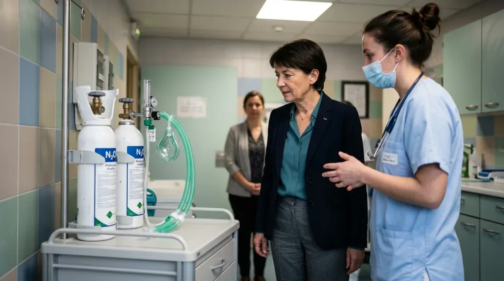 Protoxyde d&rsquo;azote : une ministre en visite à la clinique de l&rsquo;Oiseau Blanc