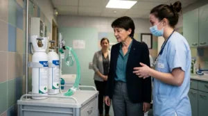 Protoxyde d&rsquo;azote : une ministre en visite à la clinique de l&rsquo;Oiseau Blanc