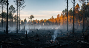 Rosnoën : 70 pompiers maîtrisent un feu de forêt de 5 hectares en pleine nuit