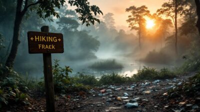 Saül : des volontaires nettoient les sentiers de randonnée pour la Semaine de l'environnement