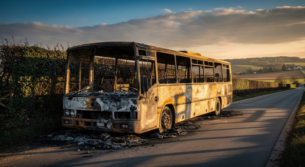 Dieupentale : un bus ravagé par les flammes après un barbecue mal maîtrisé, deux femmes hospitalisées