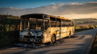 Dieupentale : un bus ravagé par les flammes après un barbecue mal maîtrisé, deux femmes hospitalisées