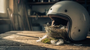 Dordogne : des gendarmes motocyclistes protègent un nid d&rsquo;oisillons niché sous un casque