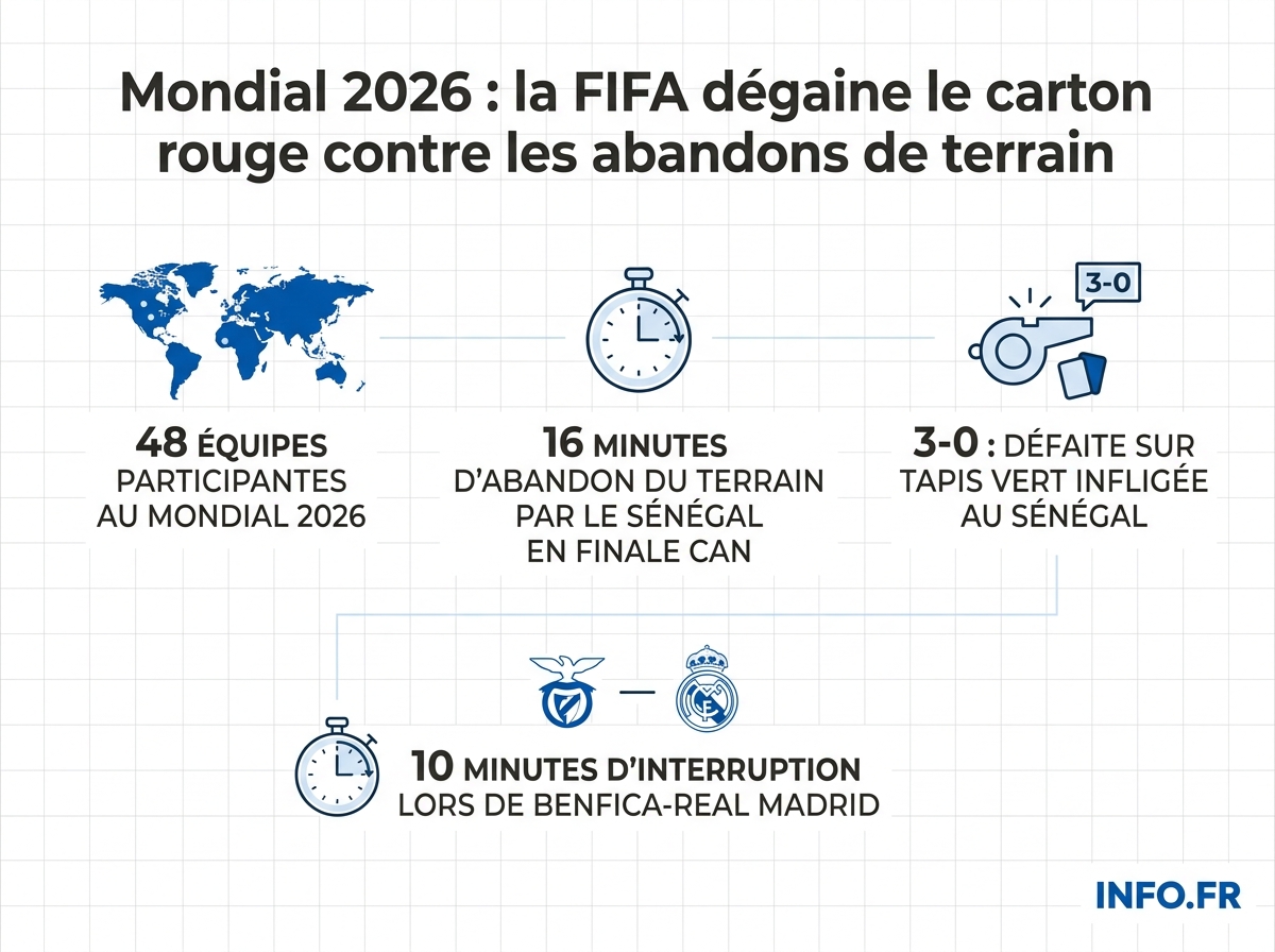 Les chiffres-clés des nouvelles règles disciplinaires de la FIFA pour le Mondial 2026.