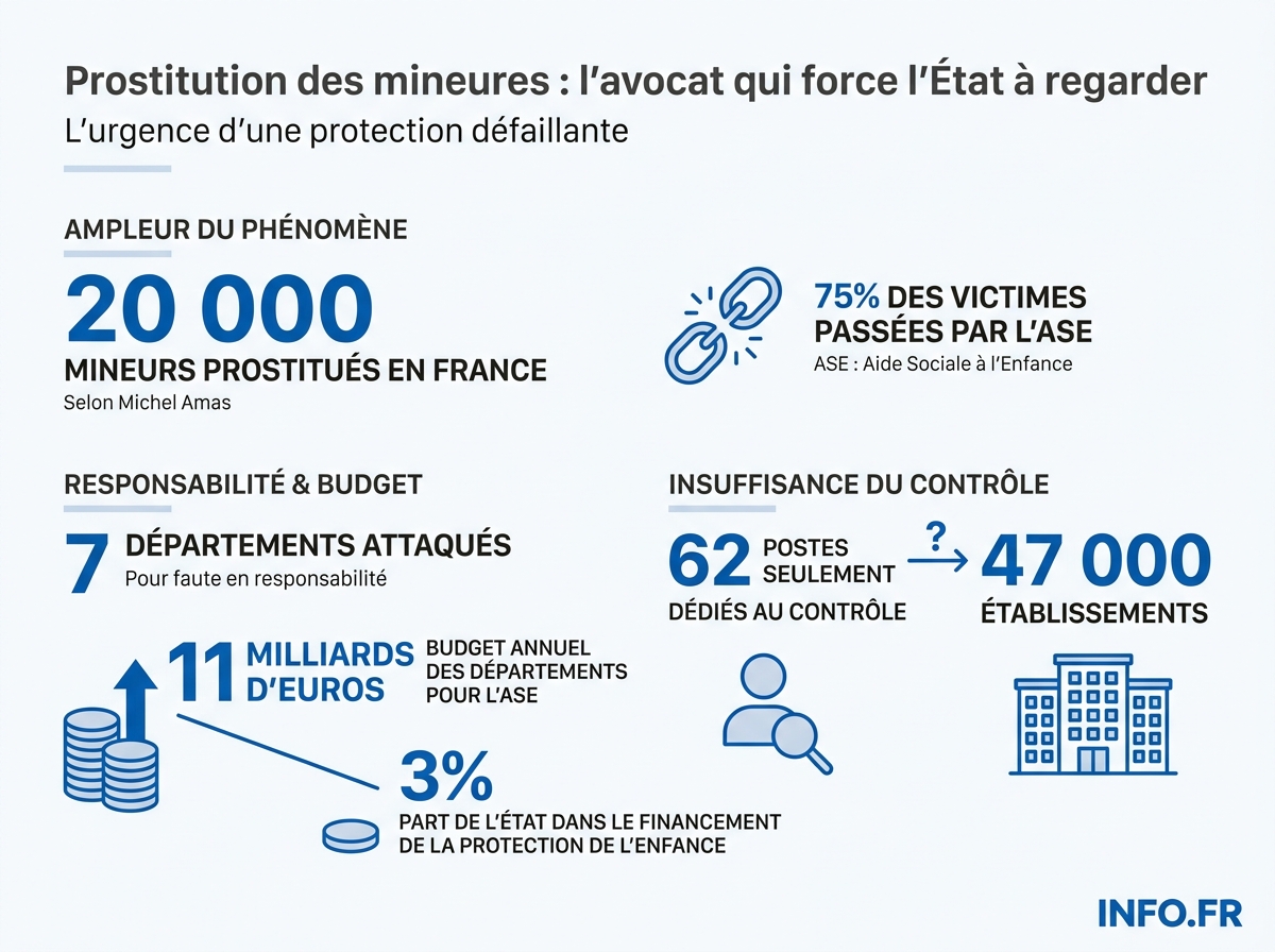 Les chiffres-clés du scandale de la prostitution des mineurs placés à l'Aide sociale à l'enfance.