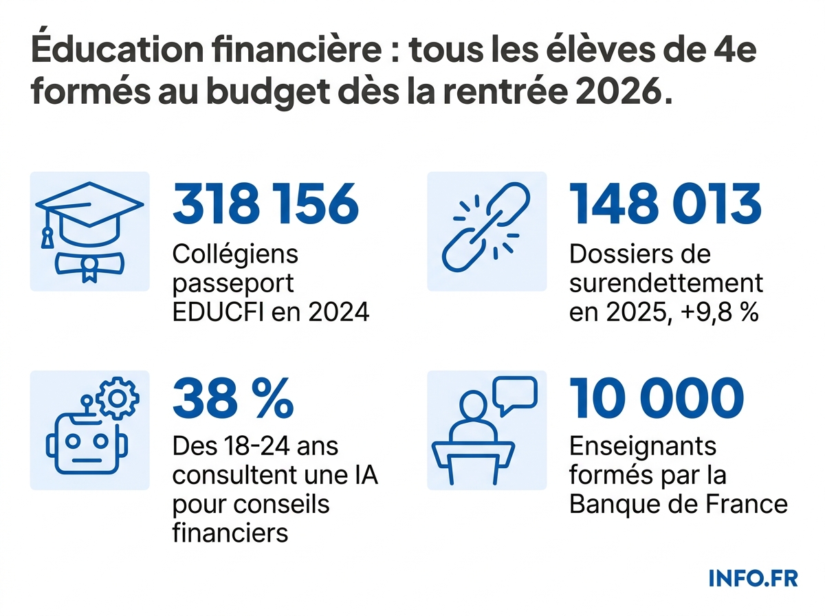 Chiffres clés du Passeport EDUCFI et de l'illettrisme financier en France à la veille de la généralisation de septembre 2026.