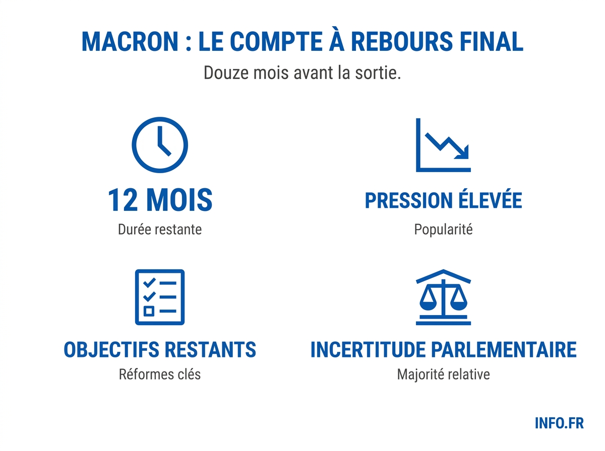 Calendrier constitutionnel et agenda politique de la dernière année du second quinquennat d'Emmanuel Macron, du 8 mai 2026 au 14 mai 2027.