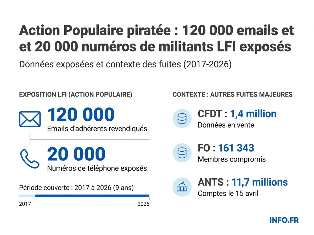 Ampleur des cyberattaques visant les organisations politiques, syndicales et étatiques françaises en 2026.