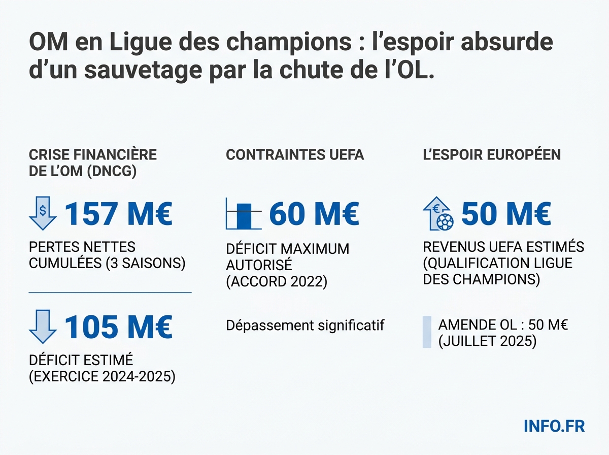 Le double front financier OL-OM: les chiffres clés du dossier UEFA qui menace les deux clubs français.