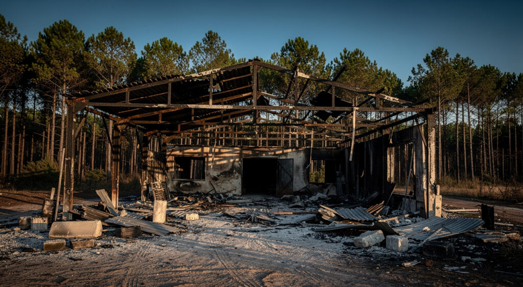 Incendie à Sanguinet : un garage de 200 m² détruit, deux voitures et six motos partis en fumée