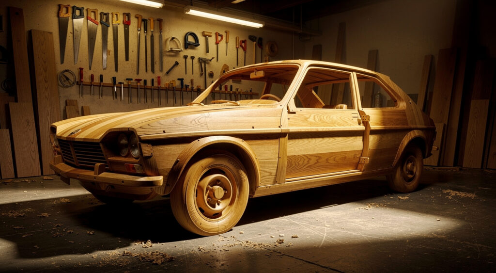 Landes : un artisan de Peyrehorade reconstruit une Renault 6 en bois de chêne