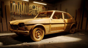 Landes : un artisan de Peyrehorade reconstruit une Renault 6 en bois de chêne