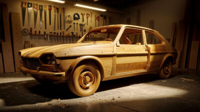 Landes : un artisan de Peyrehorade reconstruit une Renault 6 en bois de chêne