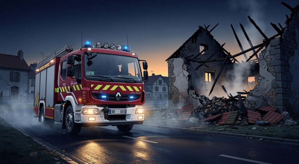 Marcenay : un pavillon totalement détruit par les flammes dans la nuit, aucune victime