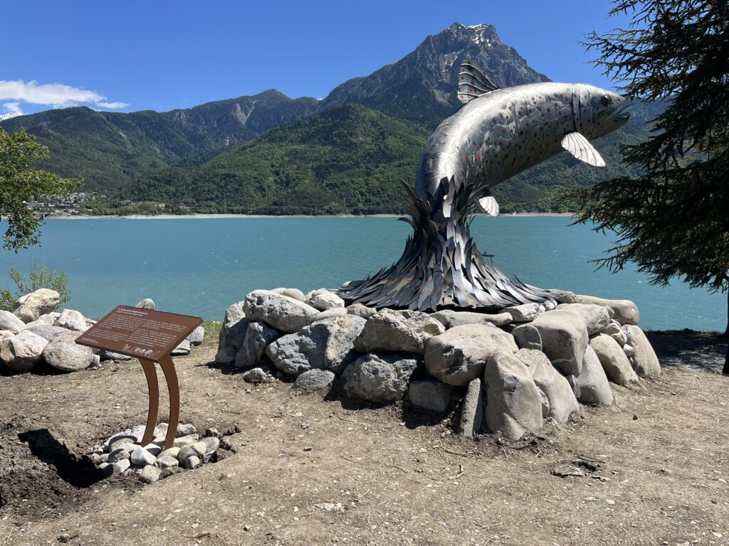Savines-le-Lac : une sculpture de 6 mètres érige la truite fario en symbole de la biodiversité