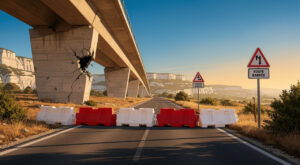 Puget-Ville : un camion-grue percute un ouvrage SNCF sur la RD12, route fermée