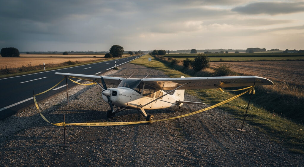 Thélus : un ULM contraint à un atterrissage d'urgence sur la D49, pilote indemne