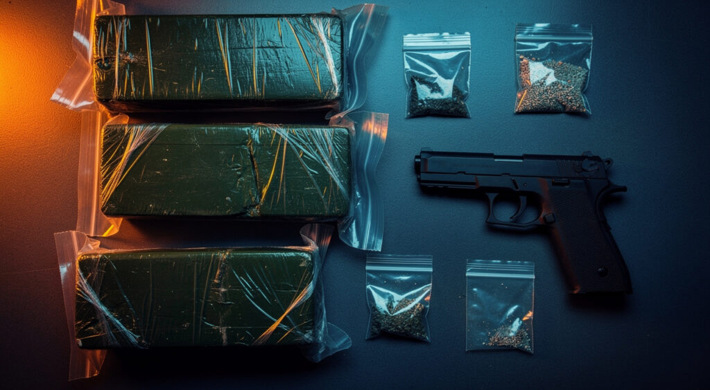 Villefranche-sur-Saône : 6,6 kg de cannabis et une arme saisis après un contrôle pour stupéfiants
